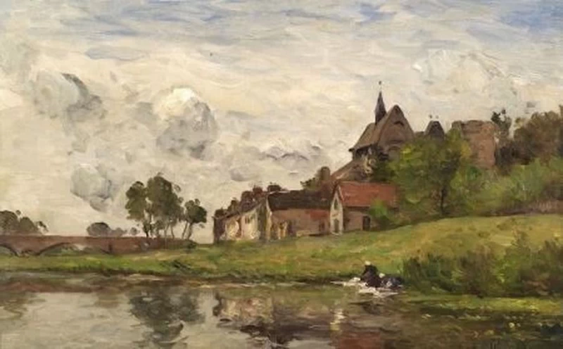 Paesaggio con lavandaia